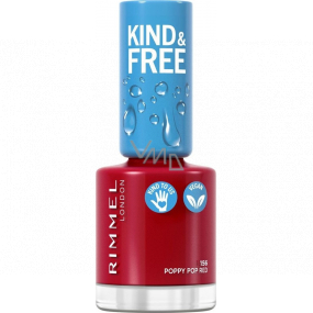 Rimmel London Kind & Free nail polish 156 Poppy Pop Red 8 ml