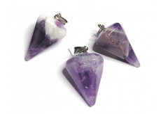 Amethyst Sideric pendulum natural stone 2 x 1,5 cm, 1 piece, stone of kings and bishops