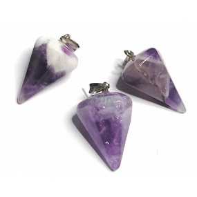 Amethyst Sideric pendulum natural stone 2 x 1,5 cm, 1 piece, stone of kings and bishops