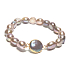 Purple irregular pearl elastic bracelet natural 9 x 9 mm / 16 - 17 cm, symbol of femininity, brings admiration