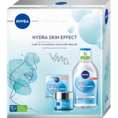 Nivea Hydra Skin Effect skin day gel cream with hyaluronic acid 50 ml + micellar water with hyaluronic acid 400 ml, cosmetic set for women