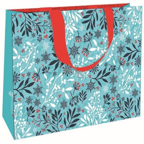 Nekupto Gift paper bag with embossing 30 x 23 x 12 cm Christmas mistletoe