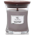 WoodWick Suede & Sandalwood - Suede Sandalwood scented candle with wooden wick and lid glass small 85 g