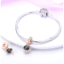 Charm Sterling silver 925 Ostrich rose gold plated, animal bracelet pendant
