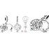 Charm Sterling silver 925 Magnified Star, 2in1 space bracelet pendant