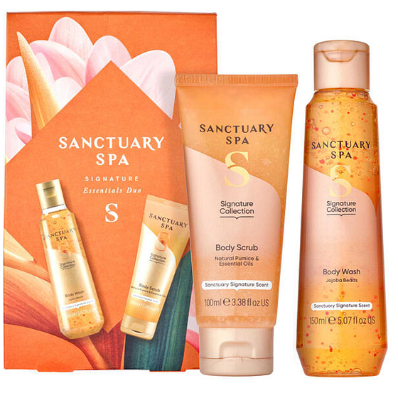 Sanctuary Spa Signature Collection body scrub 100 ml + shower gel 150 ml, cosmetic set for women