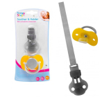 First Steps Bpa Free Soother with orthodontic silicone teat and fastening strip yellow-grey 2 pieces