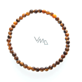 Tiger eye bracelet elastic natural stone, ball 4 mm / 19 cm, stone of sun and earth, brings luck and wealth