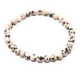 Jasper Dalmatian bracelet elastic natural stone, ball 4 mm / 15 cm, for children, stone of positive energy