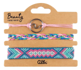 Albi Yin and Yang, Pink Wave Bracelet, Adjustable Size, Set of 3 Pieces