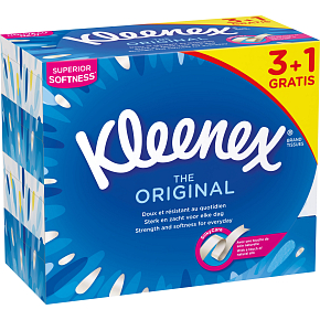 Kleenex Original 3-ply paper tissues in a box, 4× 72 pcs