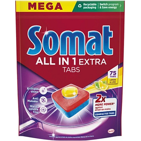 Somat All In 1 Extra Lemon dishwasher tablets 75 pcs Somat All In 1 Extra Lemon dishwasher tablets 75 pcs