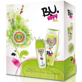 BU Hippy Soul perfumed deodorant glass 75 ml + shower gel 250 ml, gift set for women