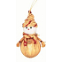 Natural bast snowman 15 cm hanging figurine