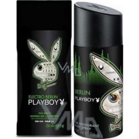Playboy Berlin deodorant spray for men 150 ml + shower gel 250 ml, cosmetic set