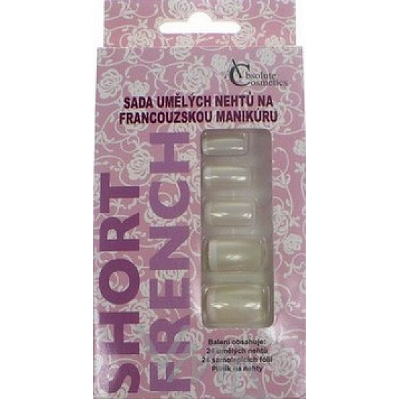 Absolute Cosmetics Artificial nails for French manicure 24 pieces white