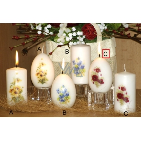 Lima Poppy Scented Candle White with Egg Print 60 x 90 mm 1 Piece