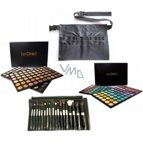 Be Chic! Makeup Artist Professional Art Palette 120 Eyeshadows + Professional Art Set Warm Palette 120 Eyeshadows + Set of 18 Cosmetic Brushes + Professional Brush Case with Belt, Cosmetic Set