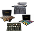 Be Chic! Makeup Artist Professional Art Palette 120 Eyeshadows + Professional Art Set Warm Palette 120 Eyeshadows + Set of 18 Cosmetic Brushes + Professional Brush Case with Belt, Cosmetic Set