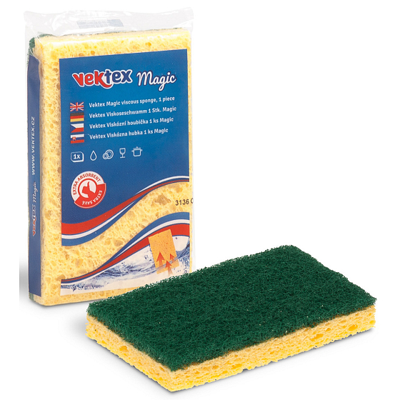 Vektex Magic Viscous sponge for dishes 10.5 x 6.5 x 2 cm 1 piece