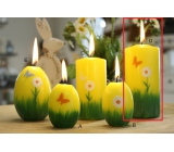 Lima Spring relief butterfly, flower candle yellow cylinder 60 x 120 mm 1 piece
