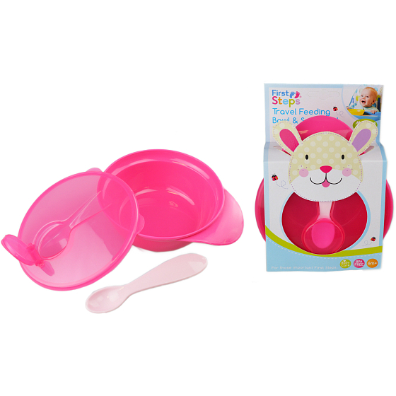 First Steps Travel feeding set Hare bowl + spoon