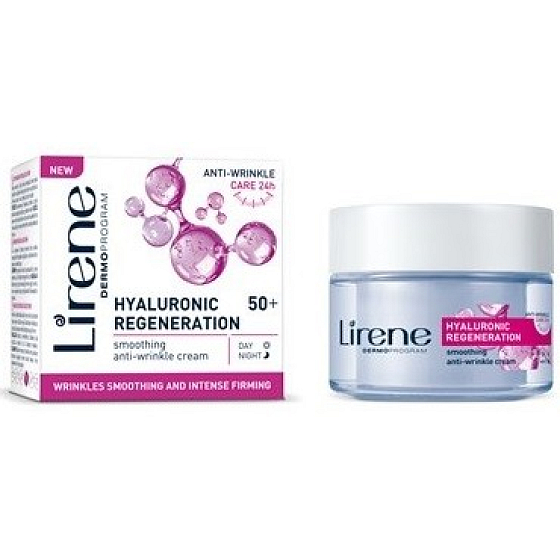 Lirene Hyaluronic Regeneration 50+ smoothing anti-wrinkle cream with youth cells 50 ml