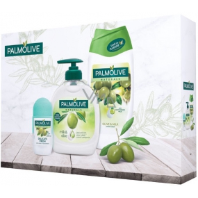 Palmolive Delicate Fresh 50 ml deodorant anti-perspirant roll-on + Olive & Milk liquid soap 300 ml + Olive & Milk 250 ml shower gel, cosmetic set