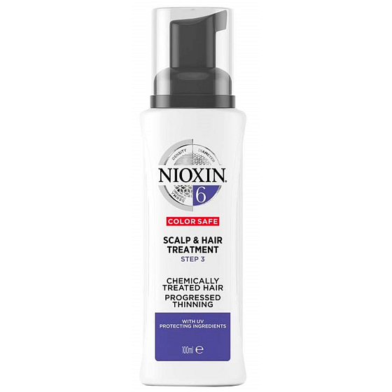 Nioxin System 6 Scalp & Hair Leave-In Treatment for Noticeably Thinning Natural and Chemically Treated Medium to Coarse Hair 100 ml
