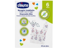 Chicco Easy Meal Disposable bib, suitable for travel, for children from 6 months 40 pieces
