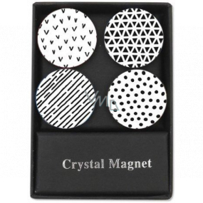 Albi Crystal magnets black and white stripes 4 pieces