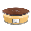 WoodWick Oat Flower - Oat flower scented candle with wooden wide wick and boat lid 453 g