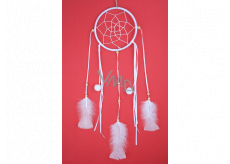 Dream catcher with feathers white 45 cm