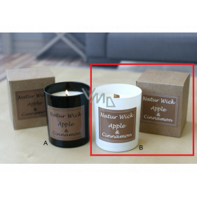 Lima Natur Wick Black & White Apple and cinnamon Aroma candle wooden wick white 175 g 1 piece
