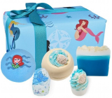 Bomb Cosmetics Part Time Mermaid effervescent ballistic bath 2 x 160 g + glycerin soap 100 g + bath block 2 x 50 g, cosmetic set