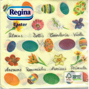 Regina Paper napkins 1 ply 33 x 33 cm 20 pieces Easter yellow, colored eggs and flowers