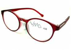 Berkeley Reading glasses +1.0 plastic burgundy transparent matt, round glass 1 piece MC2182
