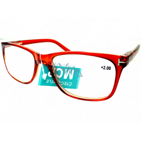 Berkeley Reading glasses +2 plastic red 1 piece MC2194