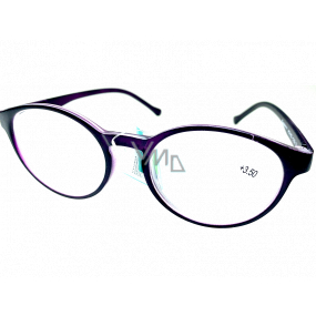 Berkeley Reading glasses +3.5 plastic purple frosted, round glass 1 piece MC2182