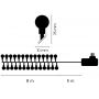 Emos Christmas lights white balls 8 m, 80 LED + 5 m cable