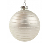 White glass flasks with glitter line 8 cm 6 pieces