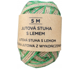 Albi Jute ribbon Natural with green border 5 m