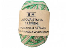 Albi Jute ribbon Natural with green border 5 m