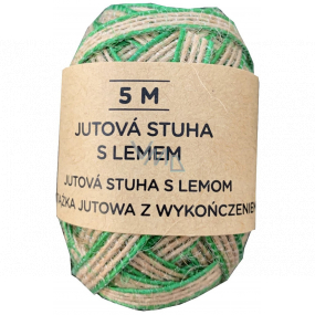 Albi Jute ribbon Natural with green border 5 m