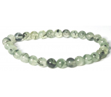 Prehnit with epidote bracelet elastic natural stone, ball 6 mm / 16 - 17 cm, pure mind stone