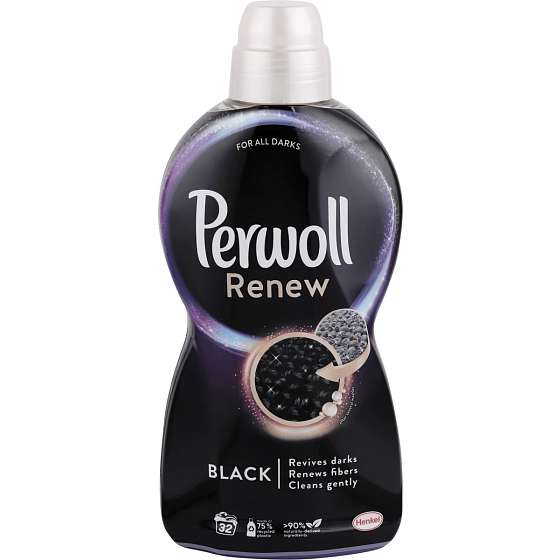 Perwoll Renew Black washing gel restores intense black colour, renews fibres 32 doses 1.92 l