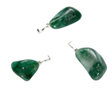 Chalcedony green Trommel pendant natural stone M, approx. 2,5 cm, stone of love, joy