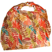 Foldable shopping bag Orange with leaves 55 x 55 cm