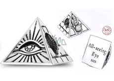 Sterling silver 925 Egypt All Seeing Eye Pyramid, travel bracelet bead