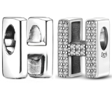 Charm Sterling silver 925 Alphabet letter H, bead for bracelet